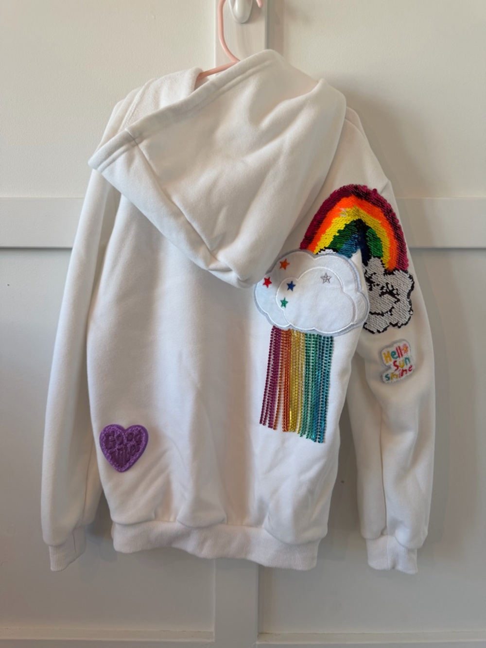 Lola + The Boys Hoodie with Teal, Gold, Magenta Metallic Drawstrings size 12